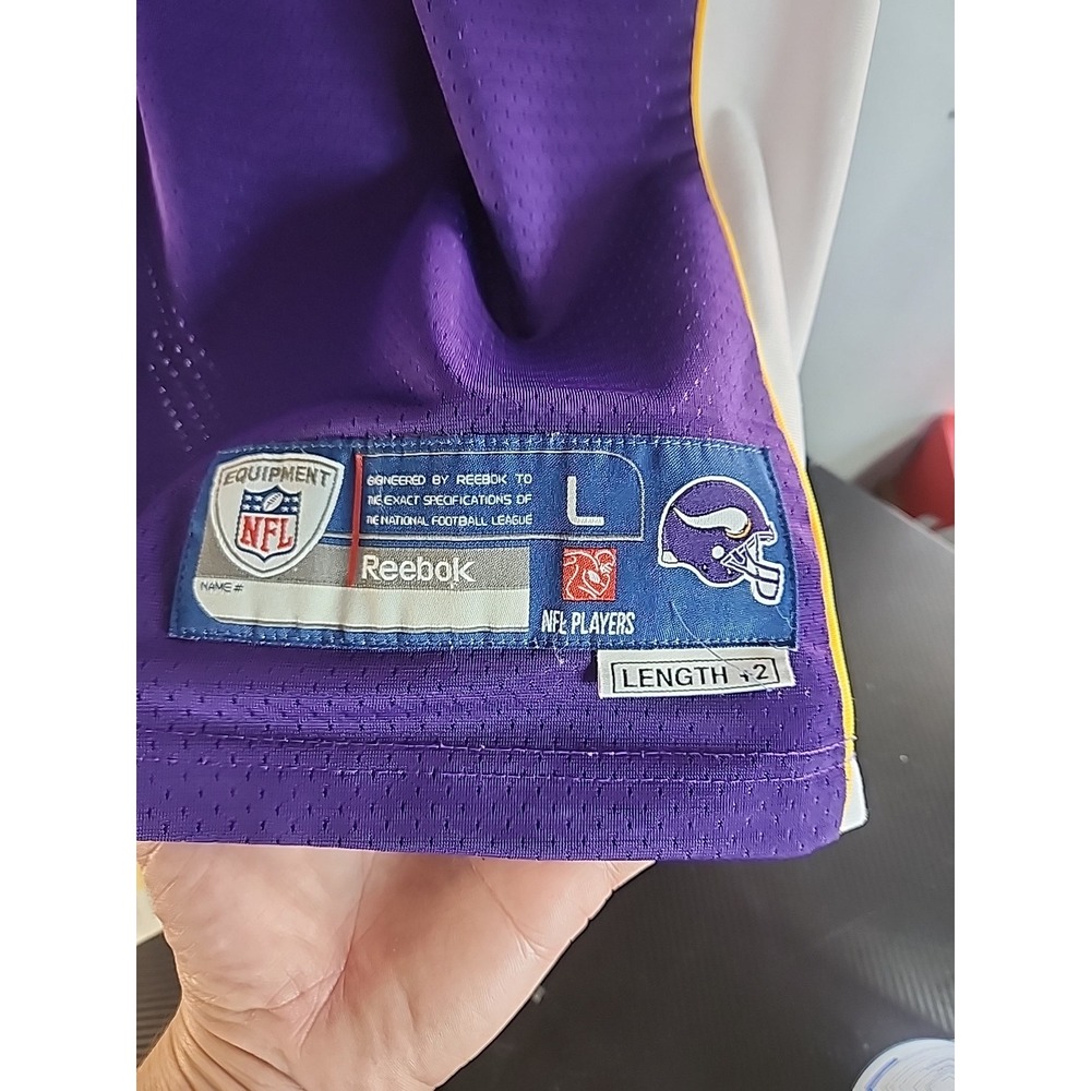 Reebok Brett Farve Minnesota Vikings Jersey #4 Purple Mens Large +2 Length - Picture 4 of 10
